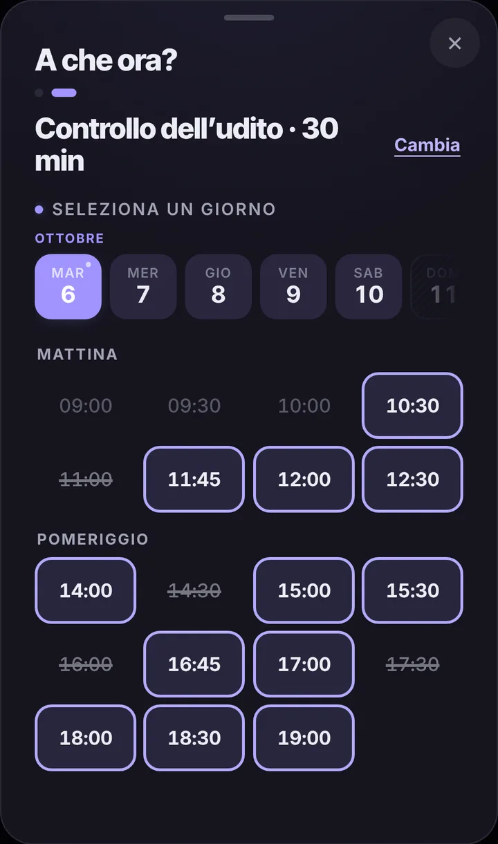 Gli orari liberi del giorno da Centro Acustico Udito Più