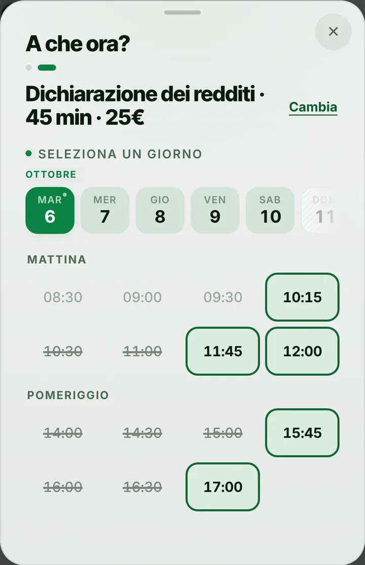 Gli orari liberi del giorno da CAF e Patronato Il Punto