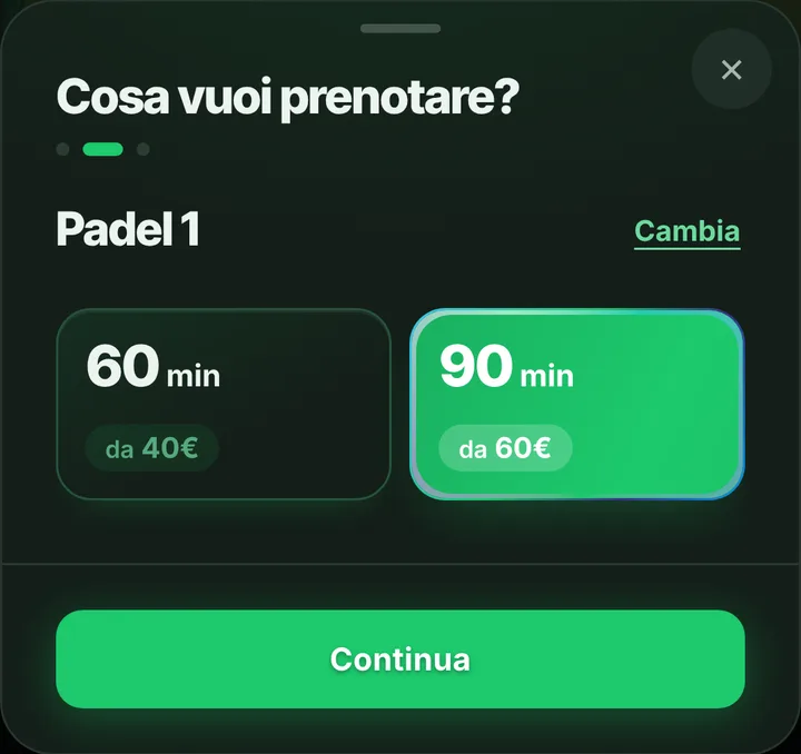 La scelta del servizio da Circolo Sportivo Le Querce, con durata e prezzo