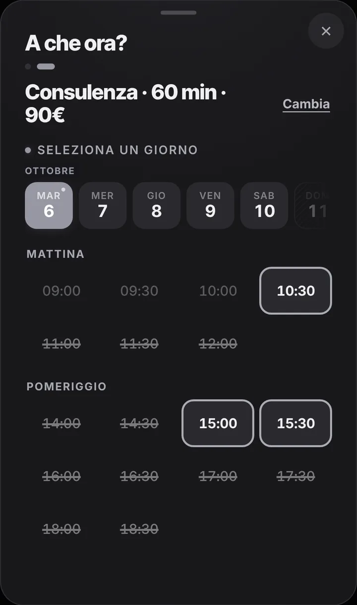 Gli orari liberi del giorno da Studio di Interior Design Nodo
