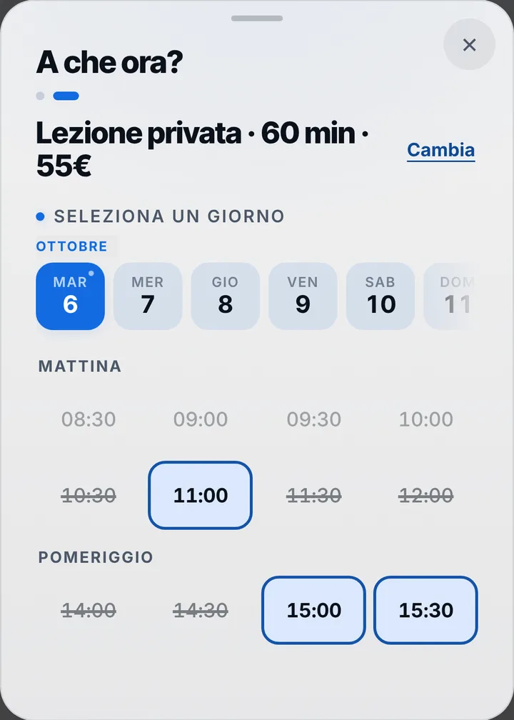Gli orari liberi del giorno da Scuola di Sci Cime Bianche