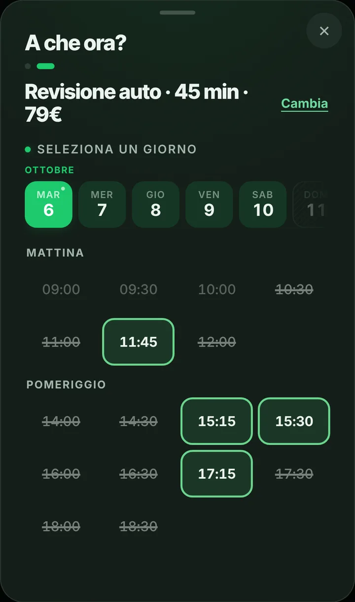 Gli orari liberi del giorno da Centro Revisioni Sicuro