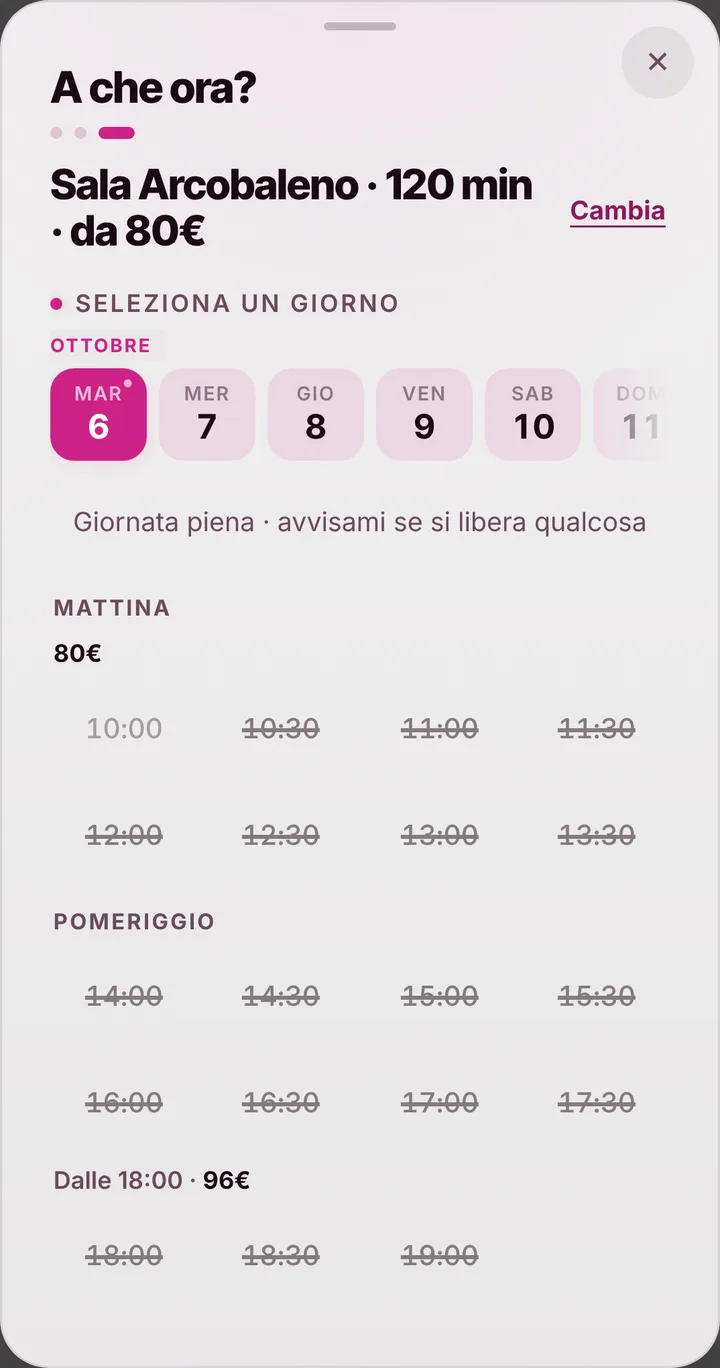 Gli orari liberi del giorno da Sala Feste Il Girotondo