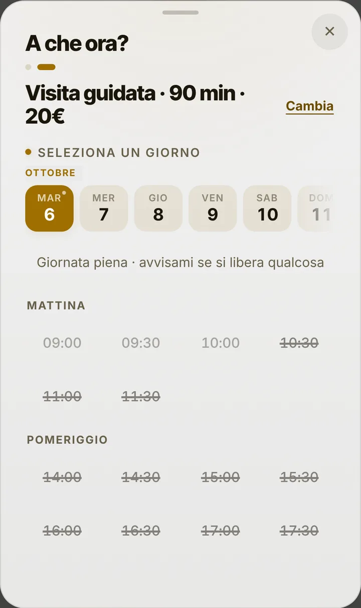 Gli orari liberi del giorno da Visite Guidate Roma Segreta